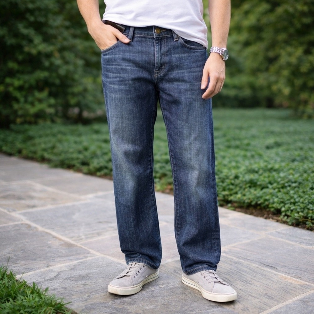 7‎ For All Mankind Austyn Relaxed Straight Leg Jeans Men's 38x26 Medium Wash